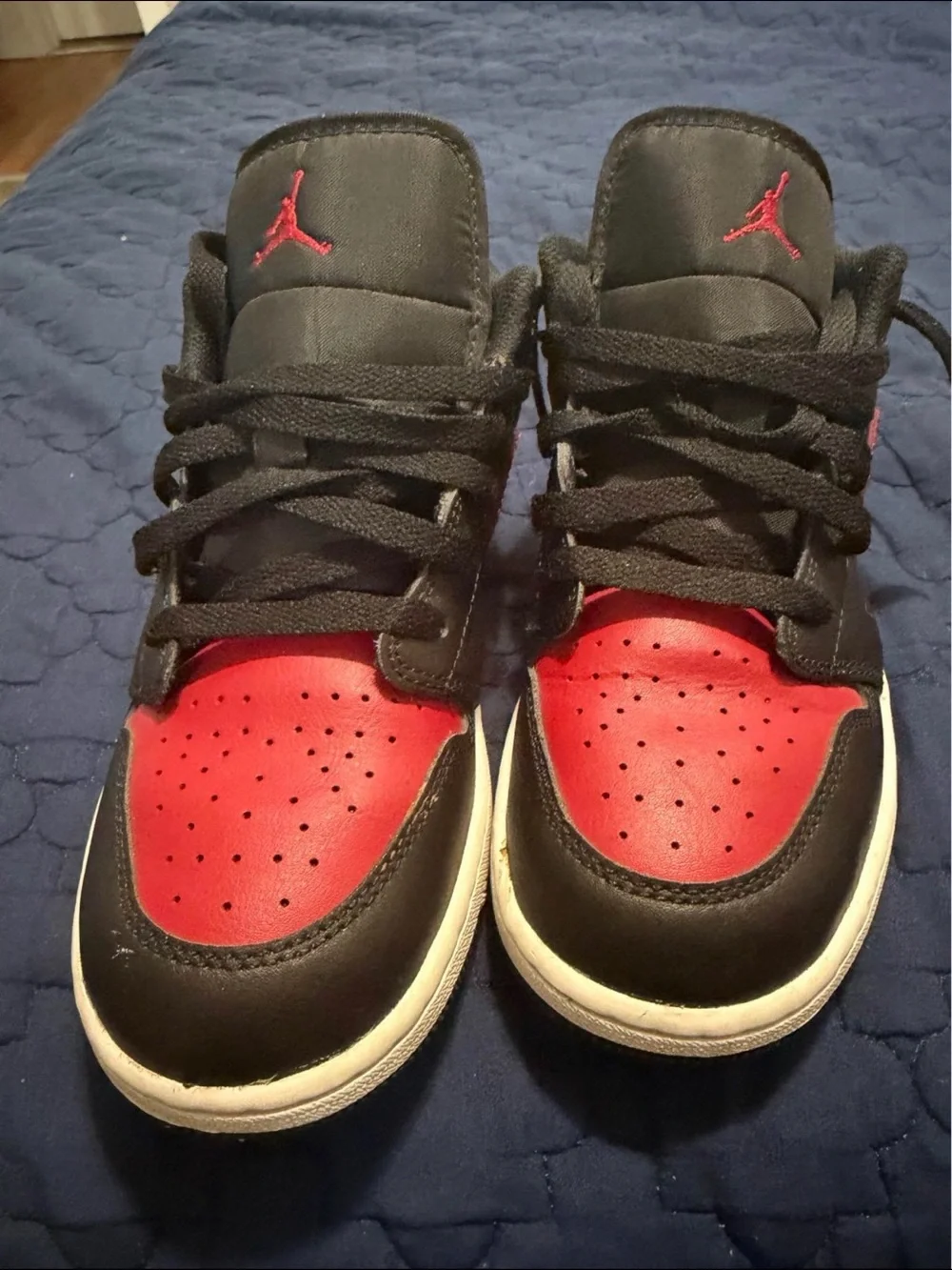 Jordan Black and Red Low-Top Sneakers